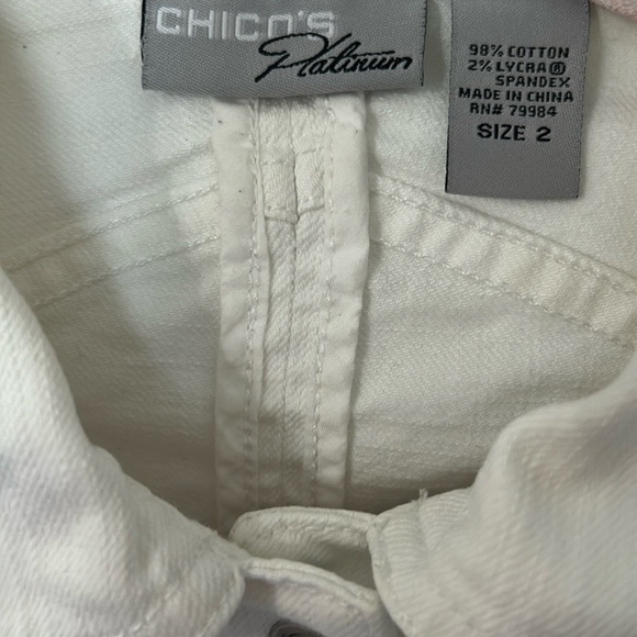 Chico's White Button-Up Vest - Picture 2 of 11